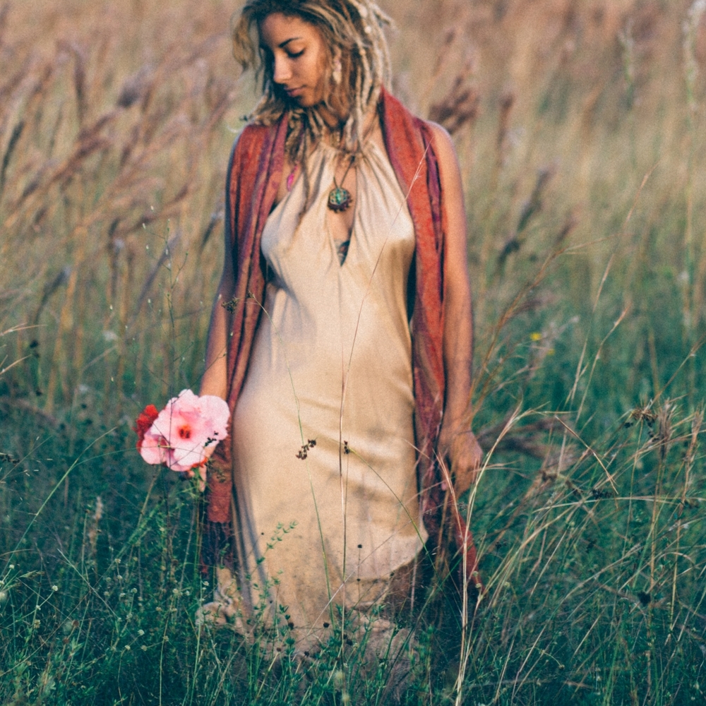 Silk backless dress